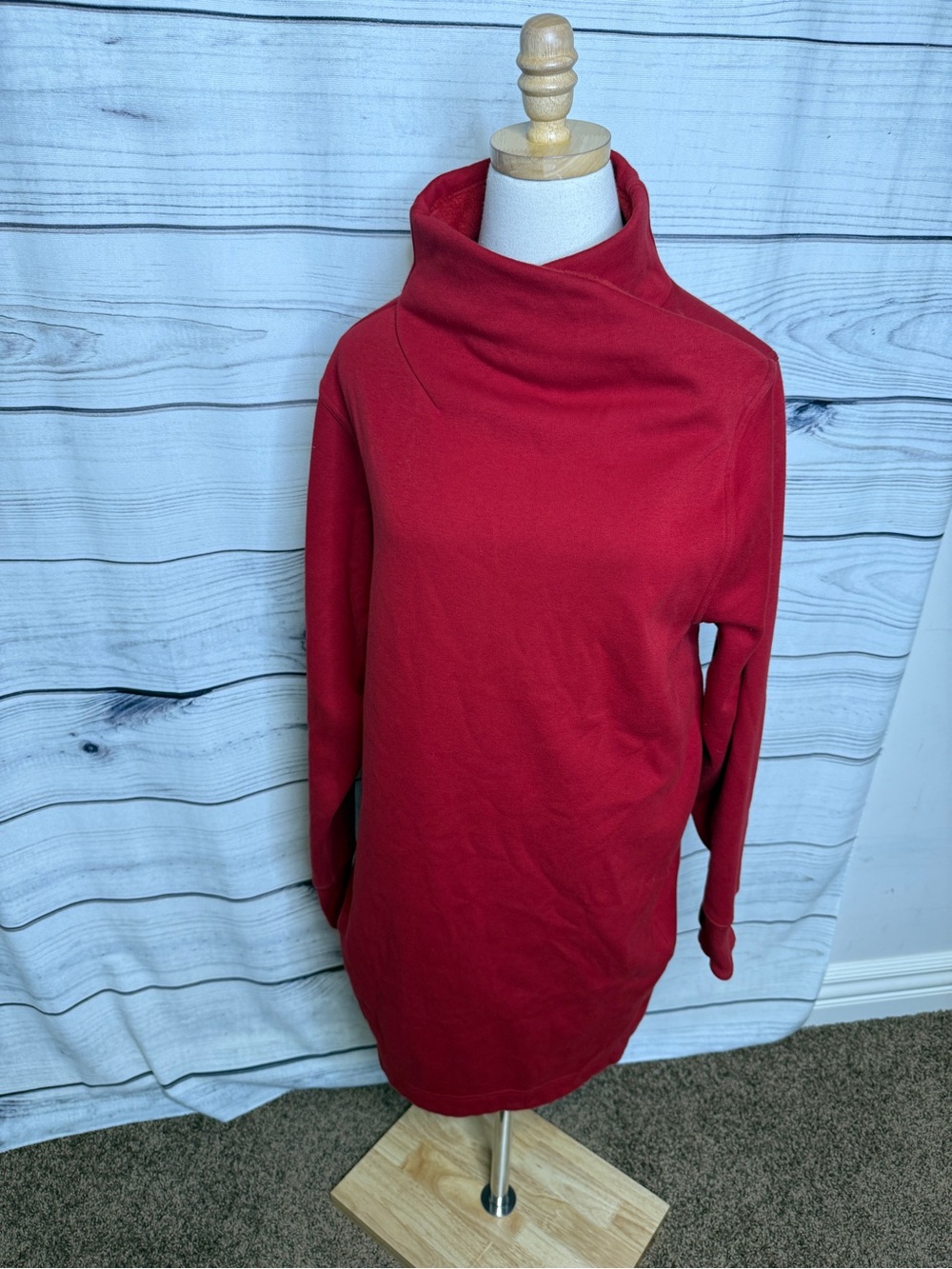 Athleta Red Cowl Neck Tunic Sweater dress, thick soft fabric